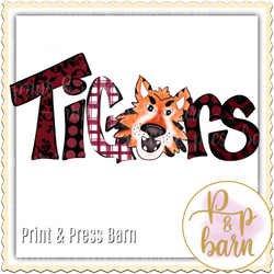Tiger Word Art- Maroon and black