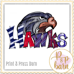 Hawks- Navy and Red