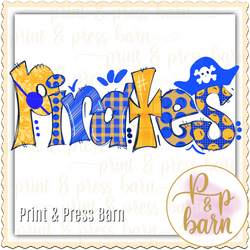 Pirates- Blue and Yellow