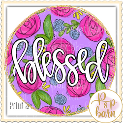 Blessed Flower Circle Frame