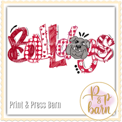 Bulldog Boy- Red and White