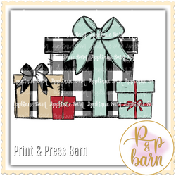 Christmas Present black plaid Set