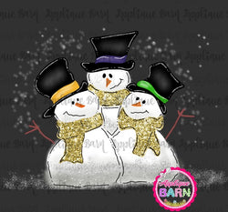 Snowman Trio- Glitter