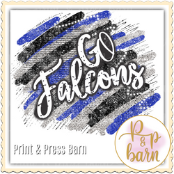 Go Falcons Brushstrokes- white