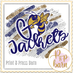 Go Jackets Brushstrokes- Navy and gold