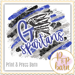 Go Spartans Brushstrokes- Blue and black