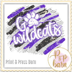 Go Wildcats Glitter brushstroke- Purple