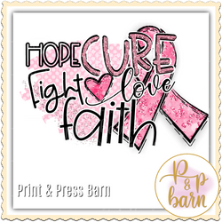 Faith Cure Breast Cancer Ribbon