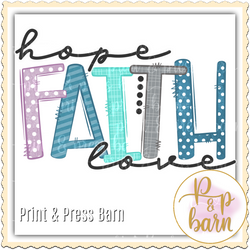 Hope Faith Love plain