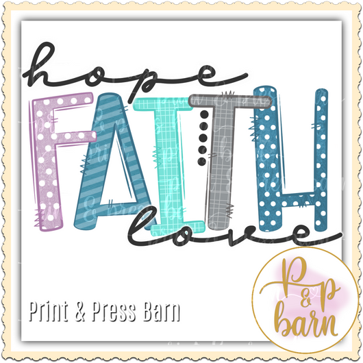 Hope Faith Love plain