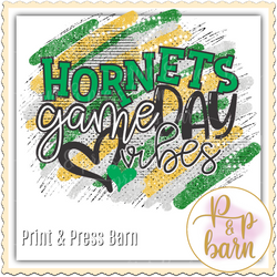 Hornets Game Day Vibes Brushstrokes- Green