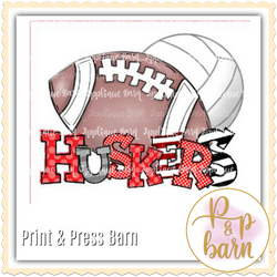 Husker/ Volleyball Football Letter