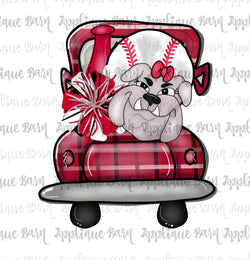 Girl Bulldog Baseball Truck