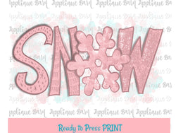 Pink Snow word Art