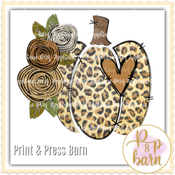 Burlap pumpkin- Leopard