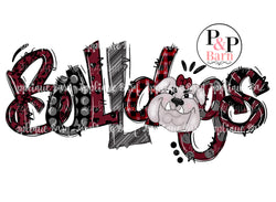 Bulldog Word Doodle- Maroon