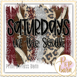 Saturdays in the South- maroon and grey