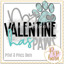 My Valentine has Paws- Blue