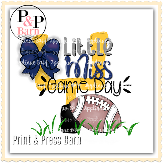 Little Miss Game Day- Navy