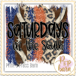 Saturdays in the South- Navy and Orange
