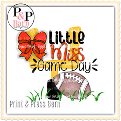 Little Miss Game Day- Orange and Black