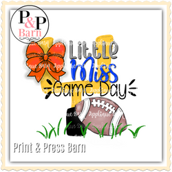 Little Miss Game Day- Orange and Blue