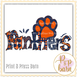 Panther Paw- Navy and orange