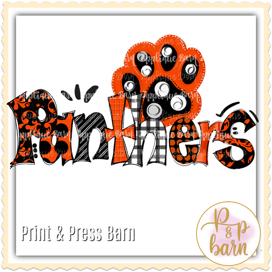 Panther Paw- Orange and Black