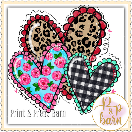 Patterned Hearts 1