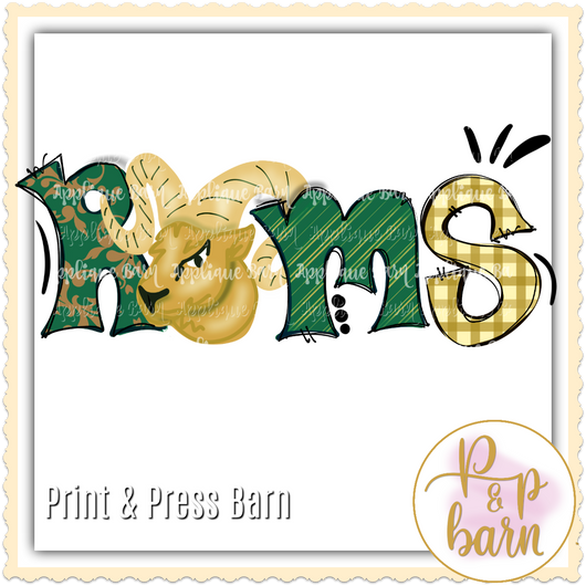 Rams- Green and gold