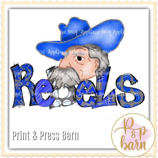 Rebels Mascot- Blue and Grey