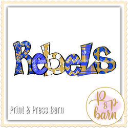 Rebels Mascot- Blue and Gold