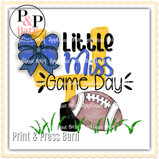 Little Miss Game Day- Royal Blue