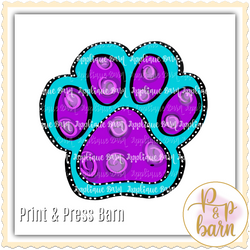 Paw Mascot- teal