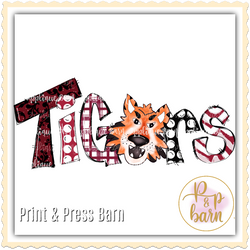 Tiger Word Art- Maroon and grey