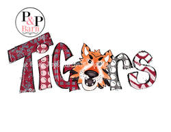 Tiger Word Art- Maroon