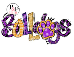 Bulldog Word Doodle- purple and gold