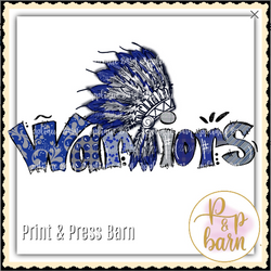 Warriors Mascot- Navy and Grey
