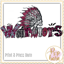 Warriors Mascot- Burgandy and Grey