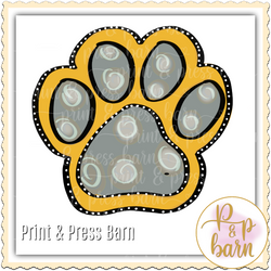 Paw Mascot-Yellow and grey